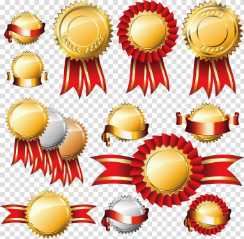 Ribbon lot, Academic certificate illustration Diploma , Badge medal material transparent background PNG clipart