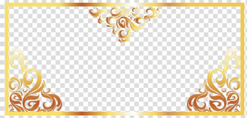 Orange floral border illustration, Line, Continental Gold Line border transparent background PNG clipart