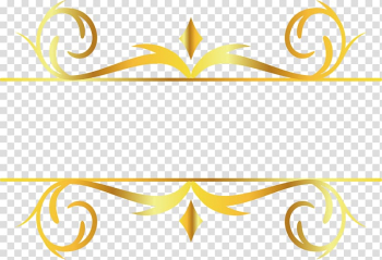 Gold line art illustration, Gold leaf Motif Pattern, Gold pattern decorative title box transparent background PNG clipart