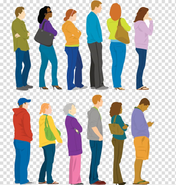 People Illustration, Line up shopping payment transparent background PNG clipart
