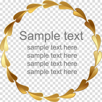 Gold leaf frame illustration, Circle Gold , Golden Circle Label transparent background PNG clipart