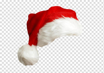 Santa Claus Mrs. Claus Hat Christmas, Red Christmas hat transparent background PNG clipart