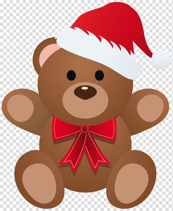Bear illustration, Rudolph Bear Santa Claus Christmas, Christmas Teddy transparent background PNG clipart