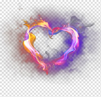 Flaming heart , Heart Light Icon, Violet flame transparent background PNG clipart