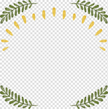 Green leaf framed , Leaf, Simple hand-painted leaves border transparent background PNG clipart