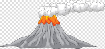 Volcano eruption , Mount Pelxe9e Cartoon Volcano Drawing, Live volcano cartoon material transparent background PNG clipart