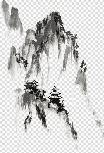 Ink wash painting Drawing India ink, Ink, abstract artwork transparent background PNG clipart