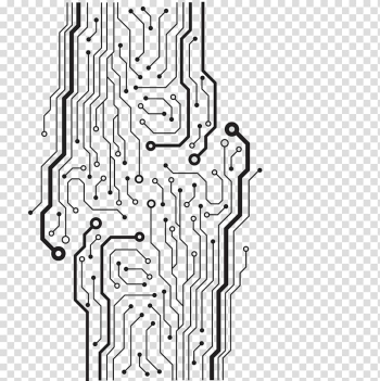 Black wire lines illustration, Printed circuit board Electronic circuit Integrated circuit, Chip lines transparent background PNG clipart