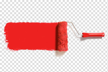 Red paint roller, House painter and decorator Brush Paint Rollers Painting, painting transparent background PNG clipart