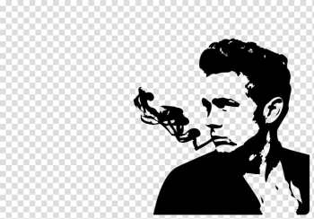 T-shirt Silhouette Art Stencil Drawing, smoking man transparent background PNG clipart