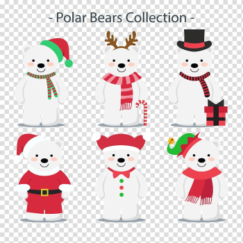 Baby Polar Bear Christmas, Bear Christmas transparent background PNG clipart