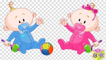 Baby boy and girl illustration, Infant Cartoon Child Illustration, Hand-painted baby transparent background PNG clipart