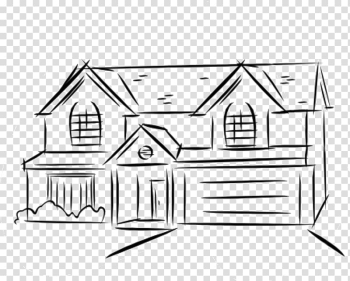 House sketch, Drawing Line art House Sketch, white house transparent background PNG clipart