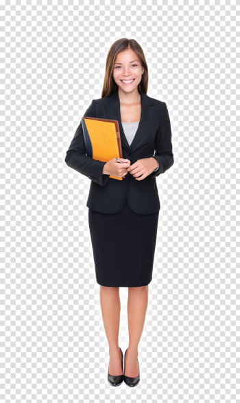 Woman carrying orange folder, Sales Real Estate Estate agent Service Company, thinking woman transparent background PNG clipart