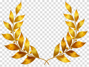 Brown leaf wreath illustration, Gold leaf Bay Laurel , Golden laurel leaves transparent background PNG clipart