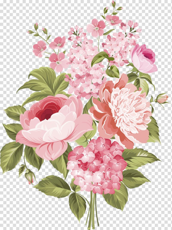 Flower arrangement , Wedding invitation Flower Drawing Illustration, Pink fresh flowers transparent background PNG clipart