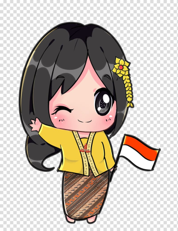 Chibi Indonesian Anime, girl face transparent background PNG clipart