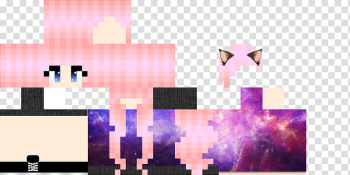 Pink and purple abstract , Minecraft: Pocket Edition Theme Girl Direct link, skin transparent background PNG clipart