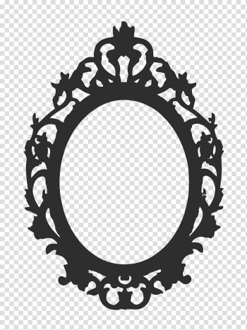 Antique Frame, black mirror frame illustration transparent background PNG clipart