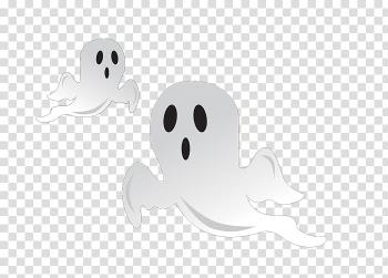 Recursos Halloween, two white ghost transparent background PNG clipart