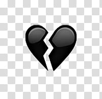 ANOTHER EMOJI, black broken heart transparent background PNG clipart