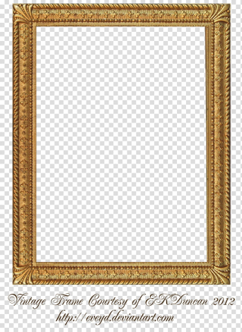 Fleur de Lis frame, rectangular brown wooden frame transparent background PNG clipart