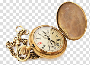 Round white pocket watch transparent background PNG clipart