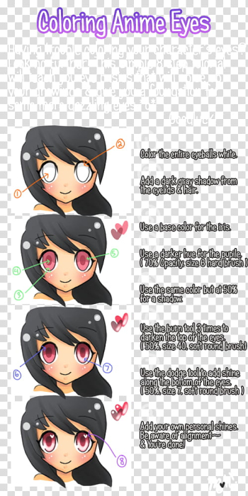 Coloring Anime Eyes Tutorial, coloring anime eyes artwork transparent background PNG clipart