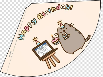 Party hat Birthday Pusheen, Birthday transparent background PNG clipart