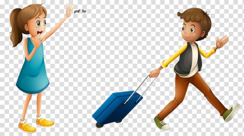 , Illustration two people waved goodbye respectively transparent background PNG clipart
