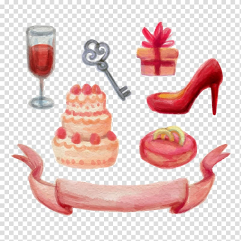 Wedding cake, colored wedding cake transparent background PNG clipart