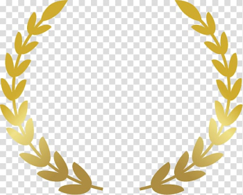 Gold leaves template, Laurel wreath Award Bay Laurel, award transparent background PNG clipart
