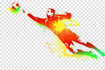 Soccer player illustration, Goalkeeper Football player Illustration, Playing spray painted man transparent background PNG clipart