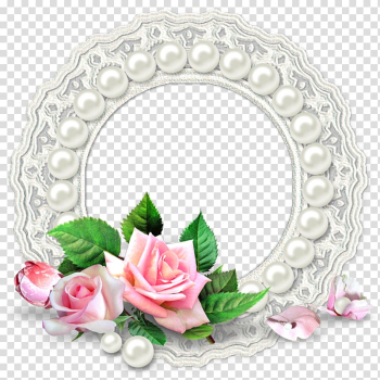 Pink flowers illustration, frame Flower editing, Flower decoration ring transparent background PNG clipart