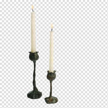 Watchers , two lighted white taper candles art transparent background PNG clipart