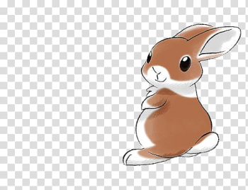 Watchers , brown and white rabbit animated illustration transparent background PNG clipart