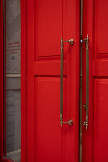 Red Double-Leaf Doors with Big Handles Â· Free Stock Photo