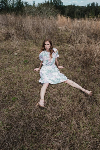 Girl in Blue Dress Sitting on Green Grass Â· Free Stock Photo