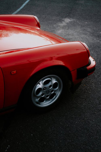 Front Part of Red Vintage Car Â· Free Stock Photo