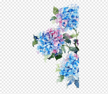 Watercolor painting Flower Drawing, Watercolor flowers, painting of blue and pink flowers, blue, watercolor Leaves, flower Arranging png