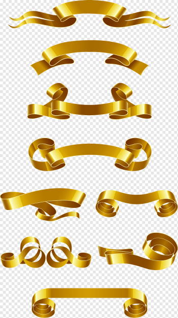 Web banner Ribbon Euclidean, Gold ribbon banner material, gold ribbon lot, text, gold Coin, happy Birthday Vector Images png
