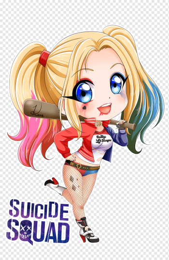 Suicide Squad Harley Quinn, Harley Quinn Joker Batman Poison Ivy Anime, Harley Quinn, comics, fictional Characters, chibi png