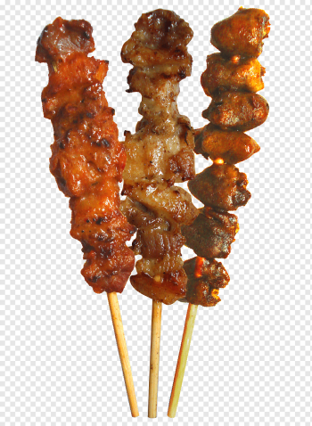 three barbeque sticks, Barbecue Chuan Skewer Satay, Delicious grilled chicken, food, animals, recipe png