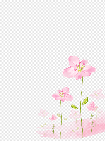 pink flowers illustration, Watercolor painting Flower, Pink flowers background, blue, painted, hand png