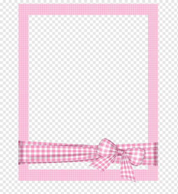 frame, Hand-painted frame cartoon frame,Pink plaid frame, pink and white checked frame with ribbon, watercolor Painting, border, frame png