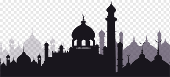 Eid al-Adha Eid Mubarak Eid al-Fitr Ramadan Mosque, The black castle of Eid al Fitr, black castle silhouette, light Fixture, wish, black Hair png