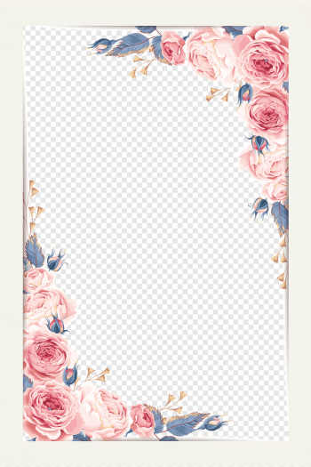 Watercolor painting, Beautiful little fresh border material, pink rose illustration, border, calendar, happy Birthday Vector Images png
