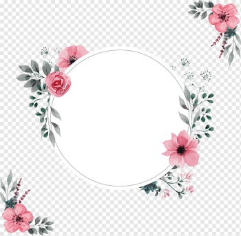 Wedding invitation frame, A pink border of water, pink floral, border, tshirt, flower Arranging png