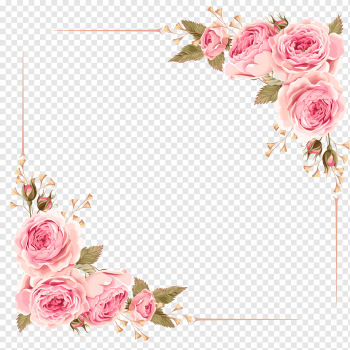 Wedding invitation Flower Rose Pink, Rose Border, pink rose flower digital frame, border, watercolor Painting, frame png