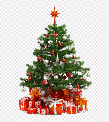Santa Claus Christmas tree Gift Christmas decoration, Christmas tree and snow, decor, heart, pretty png